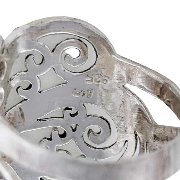 AS IS Charles Winston Sterling Silver Filigree Amethyst Butterfly Ring Size 7 - Picture 5 of 9